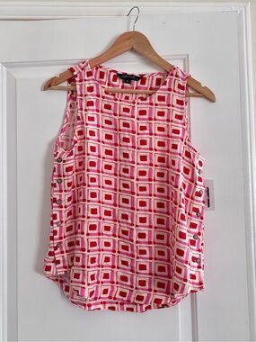 Charlie B Linen Side Button Sleeveless Top Size Small